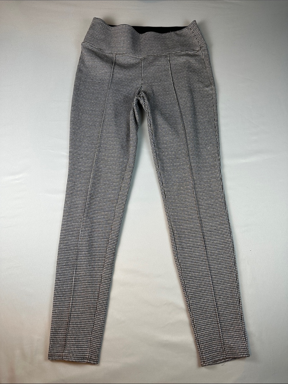 Nine West Tweed-Look Leggings Elastic Waist Brown Black